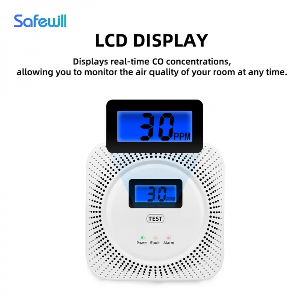 Indoor Carbon Monoxide Gas Monitor with Wifi Tuya Connection