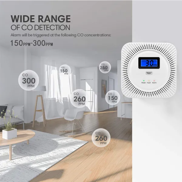 Indoor Carbon Monoxide Gas Monitor with Wifi Tuya Connection