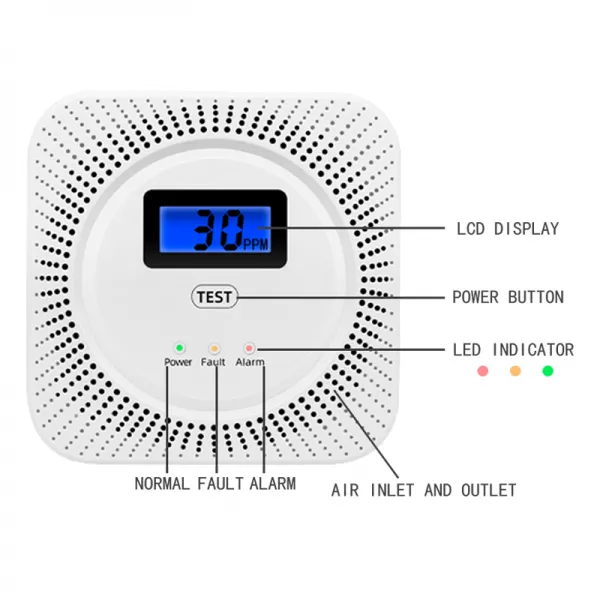 CO CH4 Sensor Alarm Combination Carbon Monoxide & LP Gas Natural Gas Leak Detector with Voice Prompt