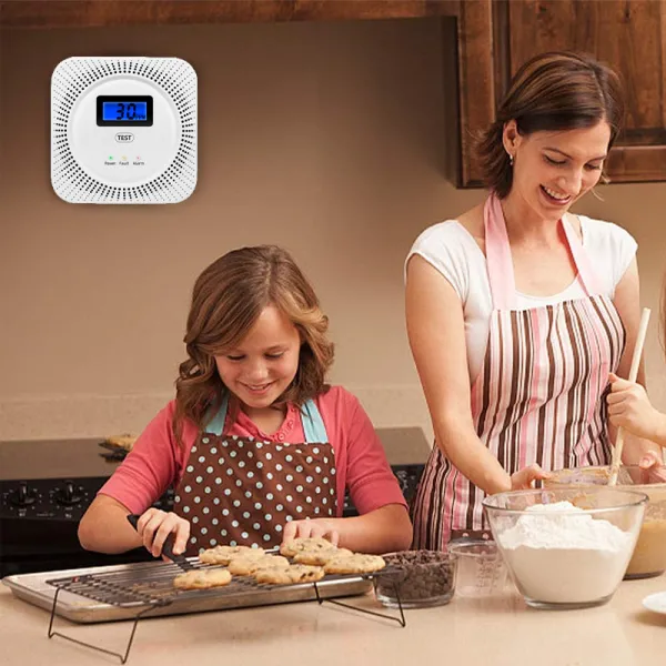 CO CH4 Sensor Alarm Combination Carbon Monoxide & LP Gas Natural Gas Leak Detector with Voice Prompt